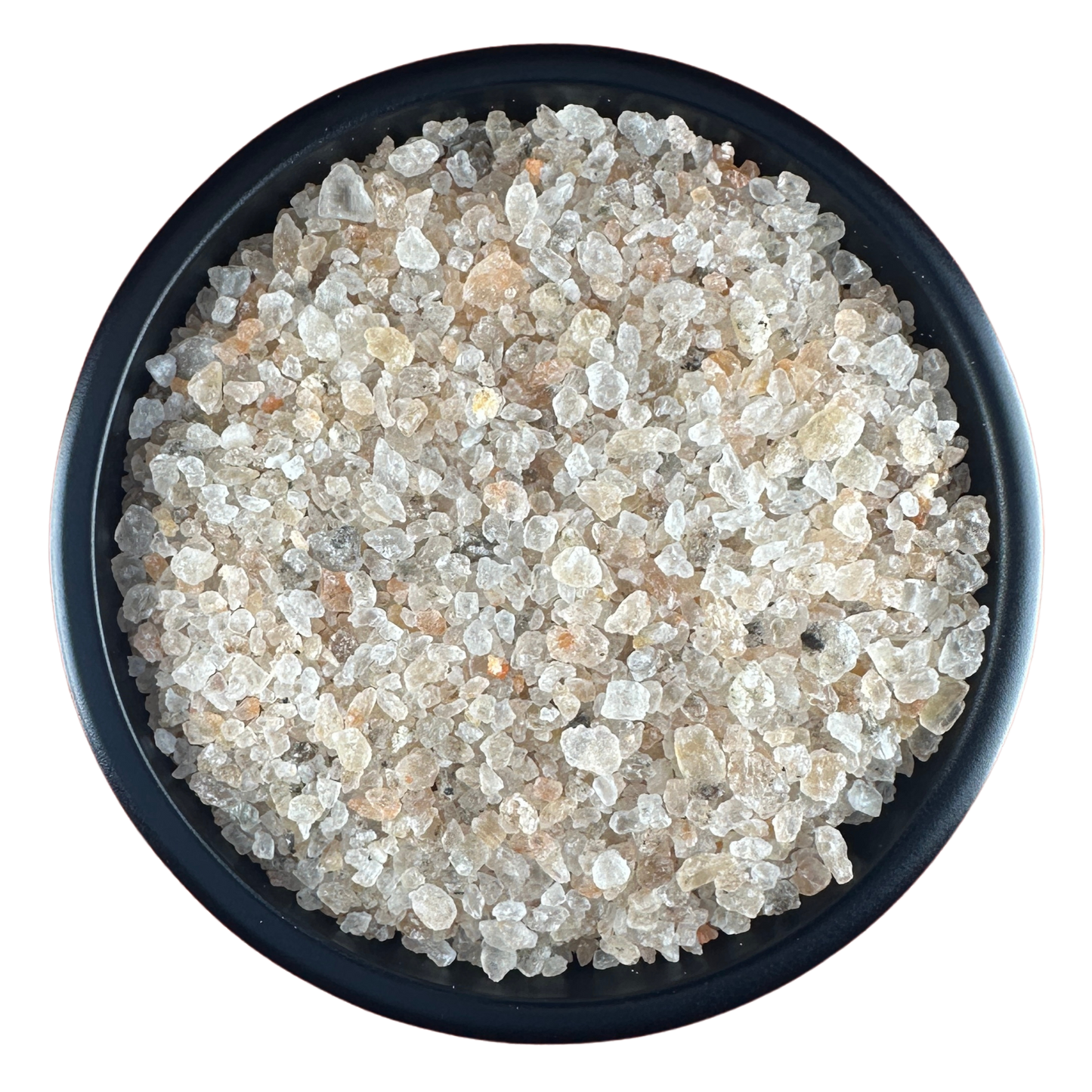 Schwarze Schale mit Alpensalz Bergkernsalz